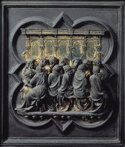 Son Akşam Yemeği, San Giovanni Vaftizhanesinin Kuzey Kapılarının onikinci paneli, 1203-24 (bronz)